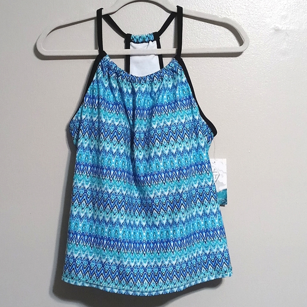 Aqua Tech Women's Aztec Geo Print Tankini Size M